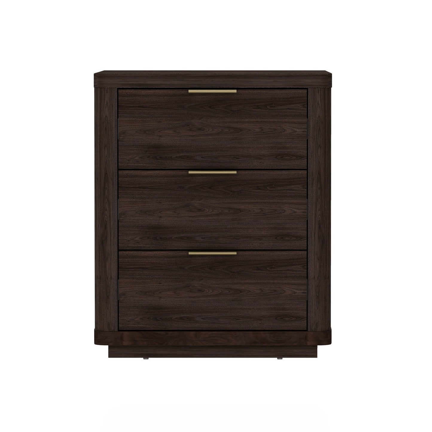 Evelyn - Nightstand With 3 Drawers, Smooth Rounded Edges