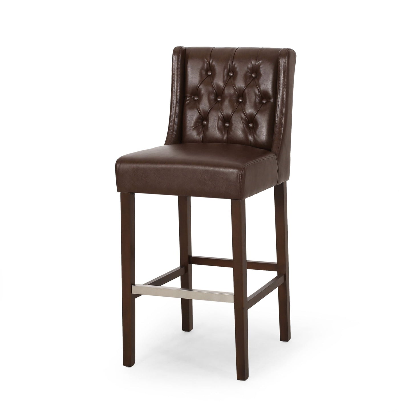 Solstara Upholstered Dining Barstool with Button Tufted and Wing Back