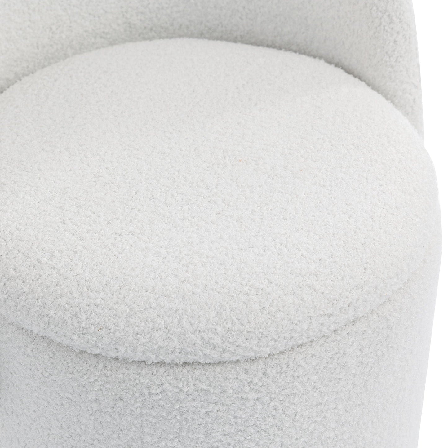 Barrel Chair & Built In Storage, 360° Swivel - Beige