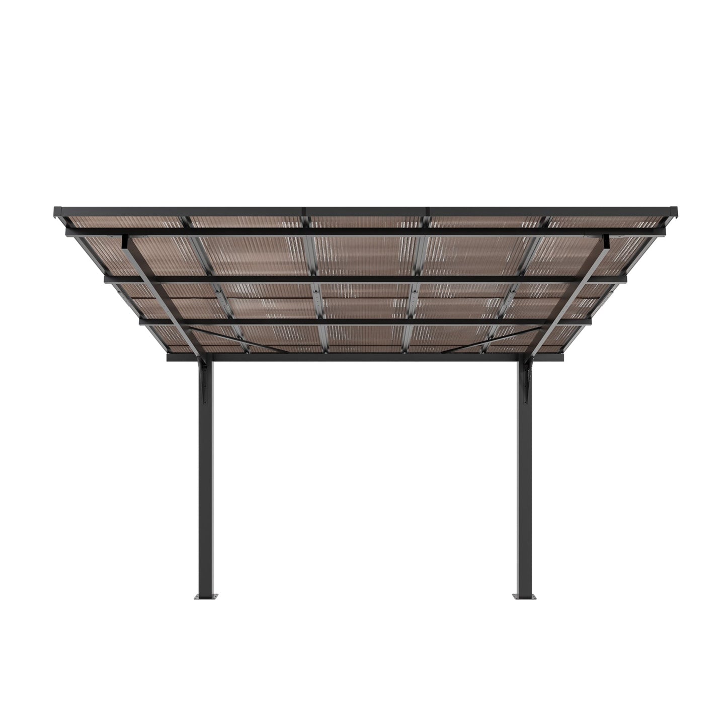 10x10FT PC Roof Carport with Galvanized Steel Frame and Sloped Roof