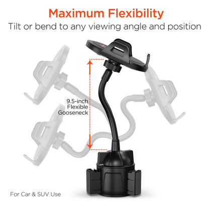 HyperGear Universal Cup Holder Flex Phone Mount w Rotatable Cradle