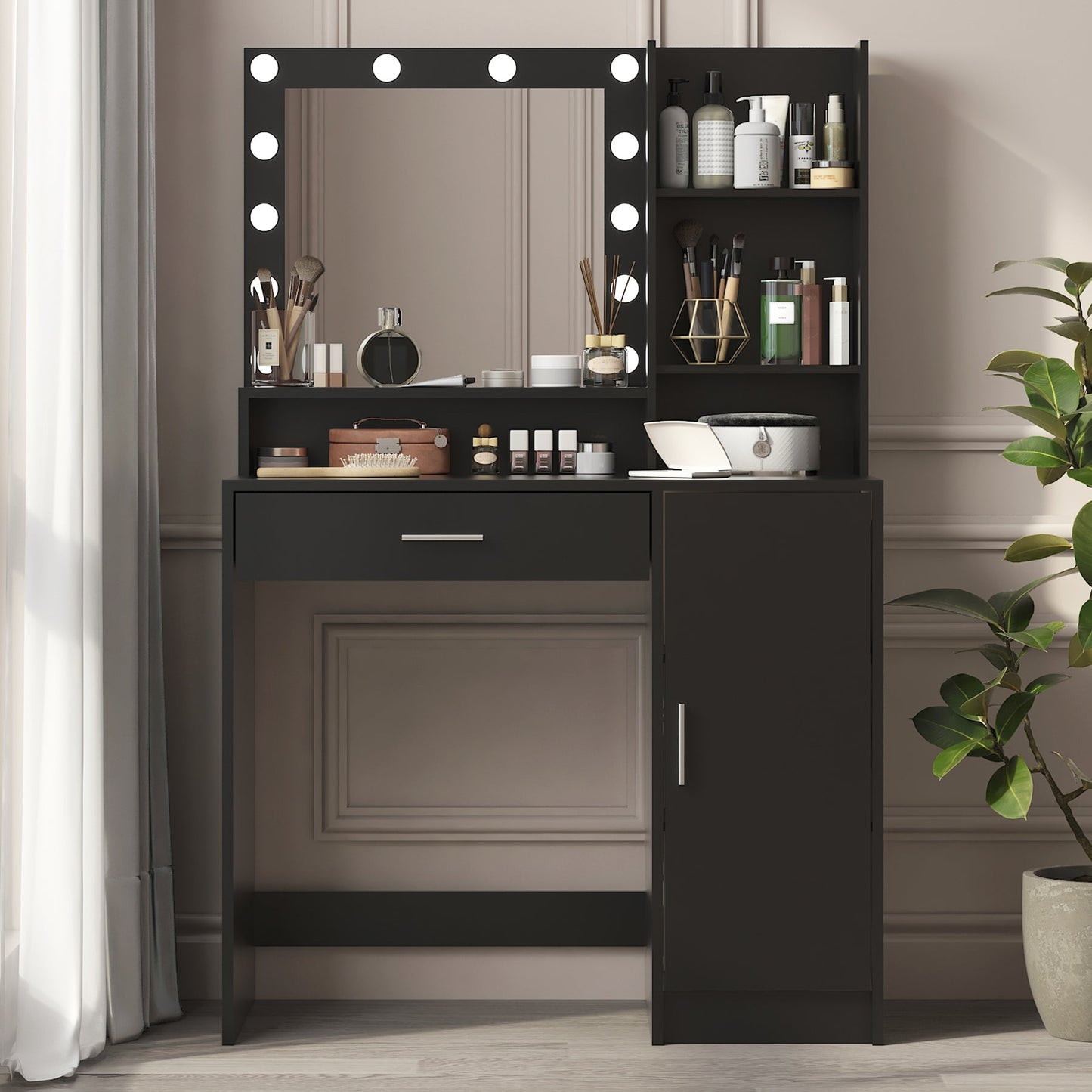 Vanity Desk with Mirror & Light