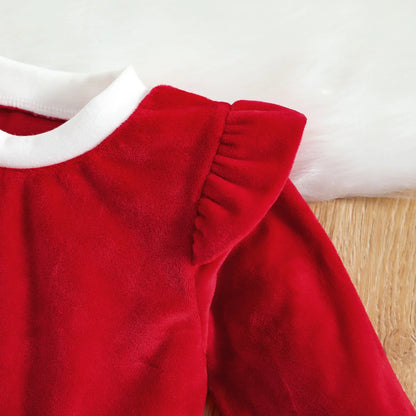 Baby Girl Christmas Romper with Sequin Skirt & Headband - # GIAA212310006