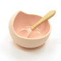 Baby Silicone Feeding Set with Wooden Spoon - # BAGE21110004