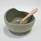 Baby Silicone Feeding Set with Wooden Spoon - # BAGE21110004