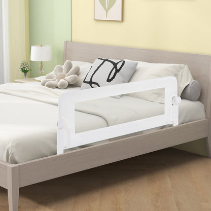 Foldable Bed Rail Swing Down Baby Bed Guard Rail-White