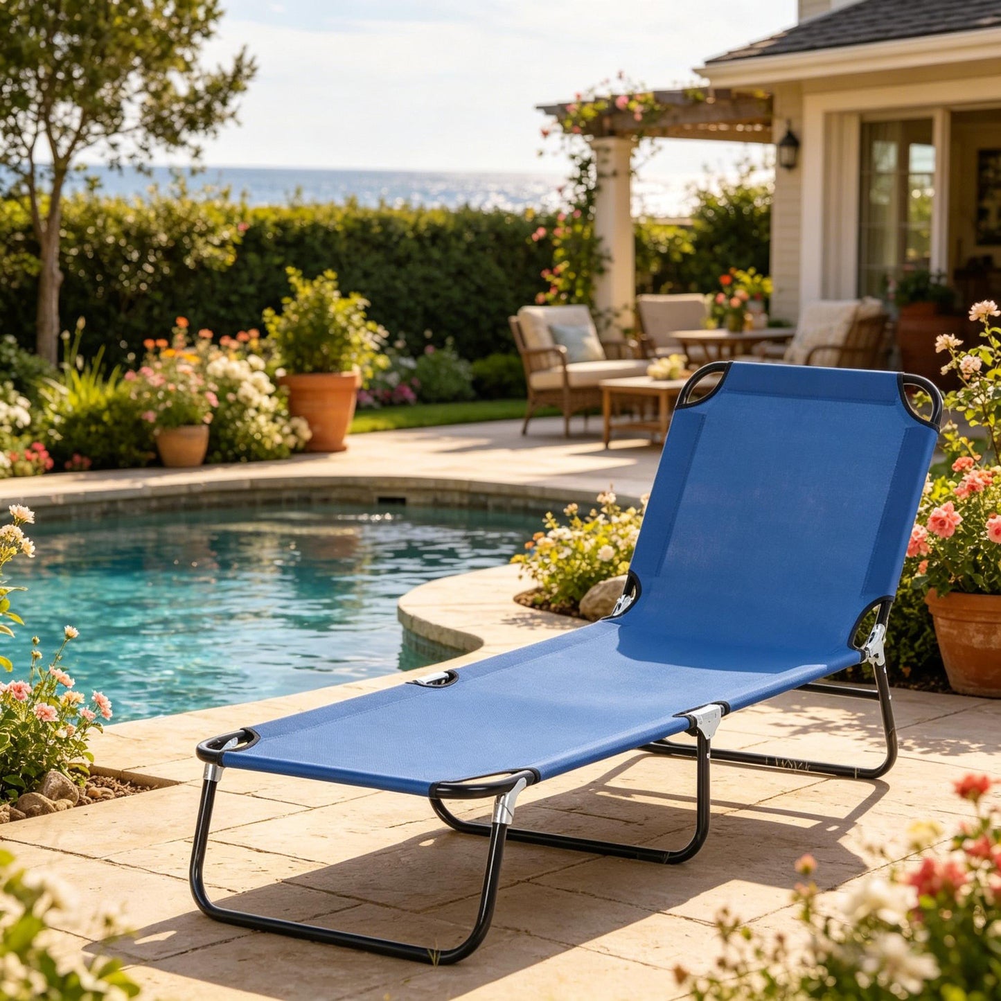 Sun Tanning Chair, Outdoor Tanning Chair, Pool Chaise Lounge Chairs