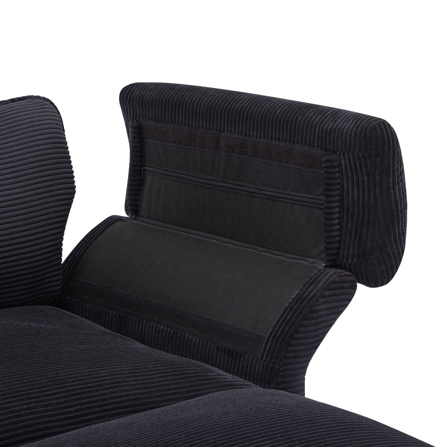 Modern Deep Seat Sectional Sofa With Ottoman