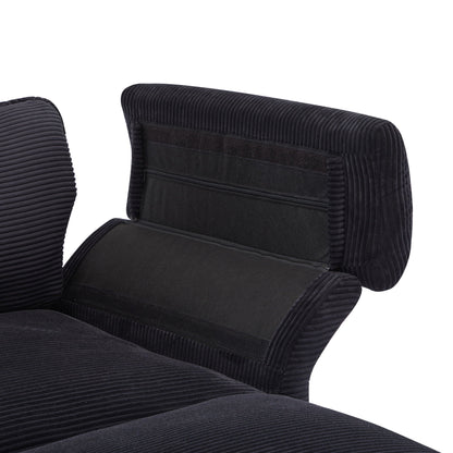 Modern Deep Seat Sectional Sofa With Ottoman