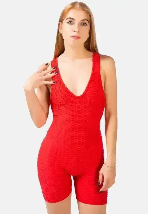 Back Cross Strap Yoga Jumpsuit – Moisture-Wicking 95% Polyester | Femstylo