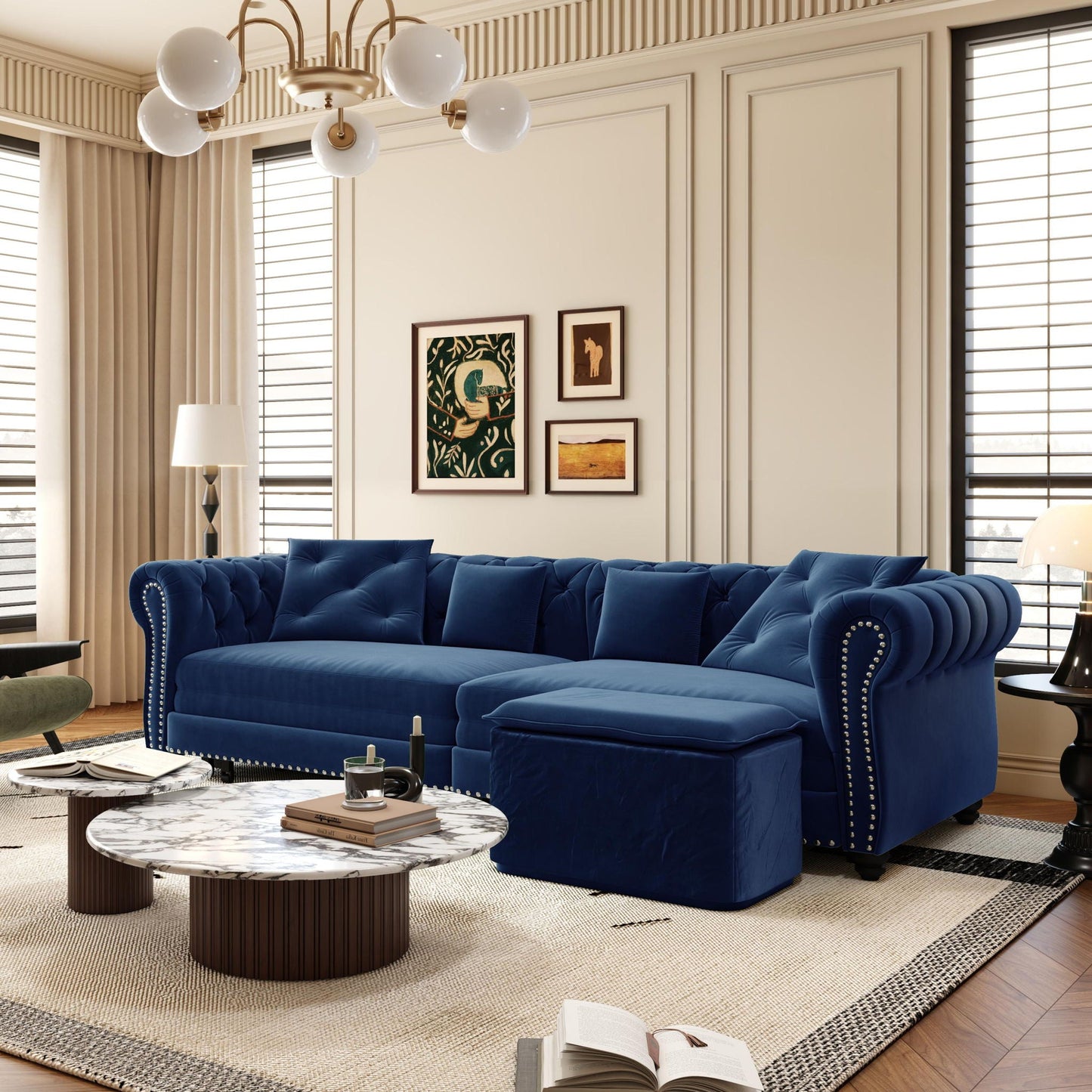 3 In 1 Pull Out Convertible Sleeper Sofa Bed, King Size, Chaise Lounge