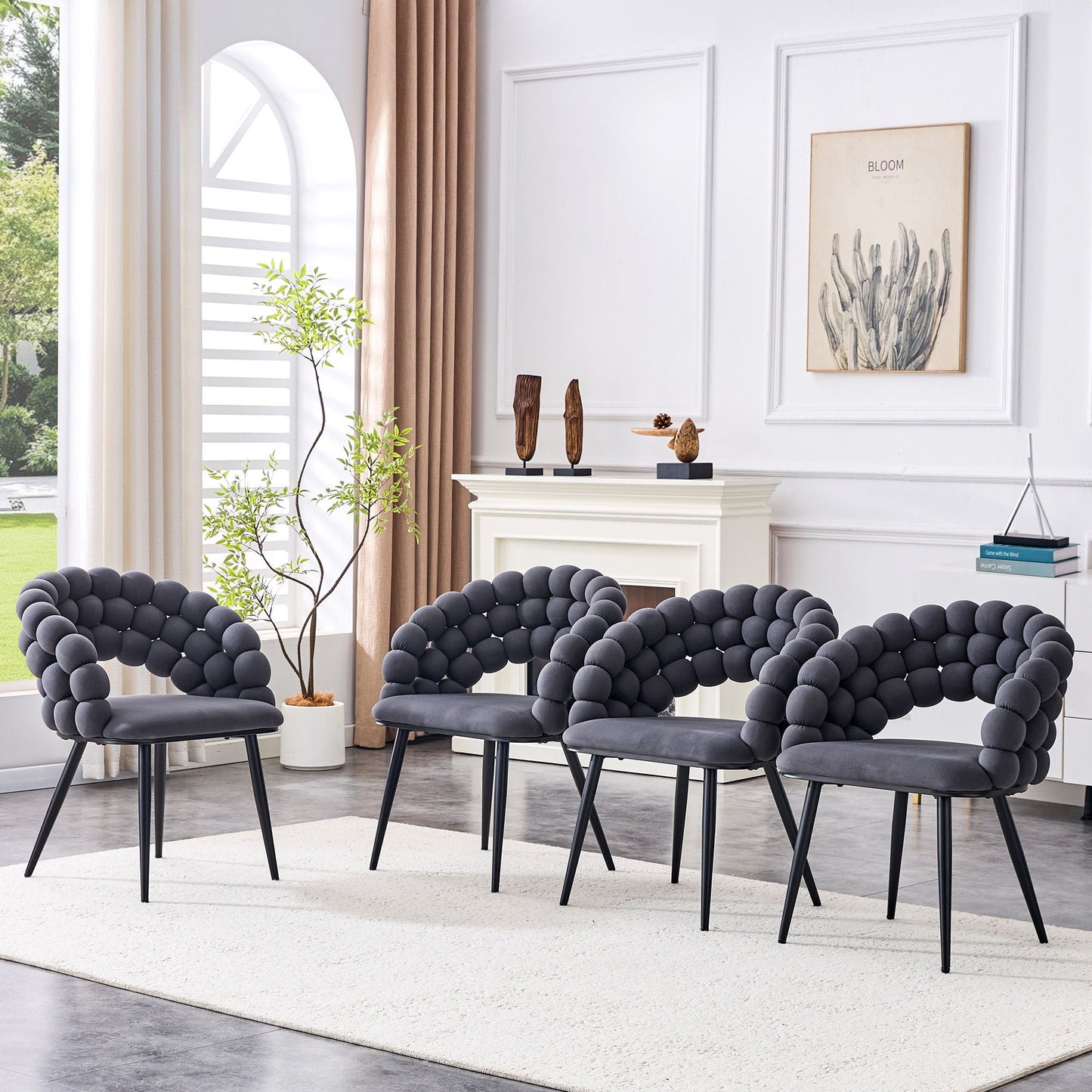 Puffy Bubble, Ball Chain Chairs For Dining Room (Set of 2)