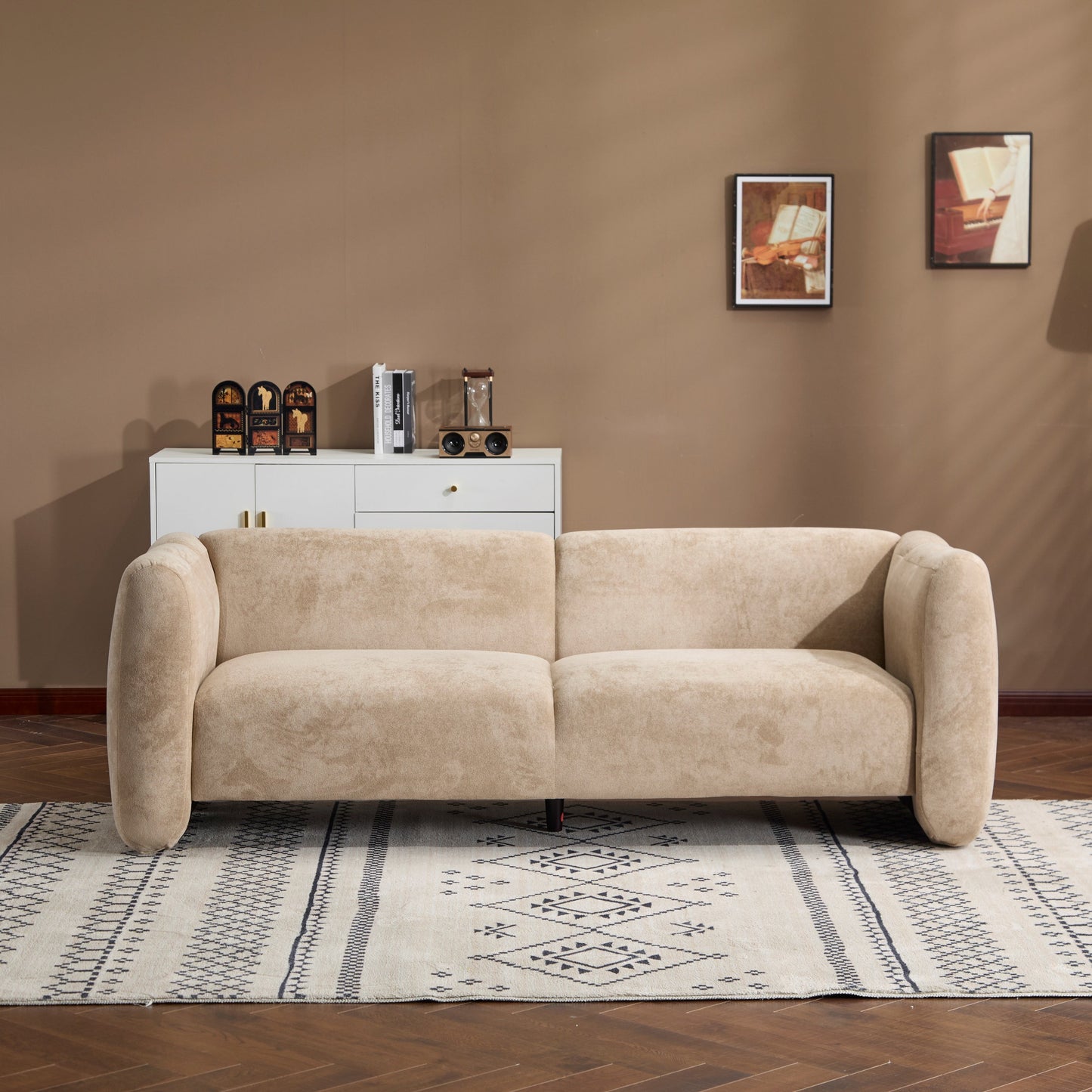 Tonson 83" 3-Seater Velvet Sofa, Wave Design