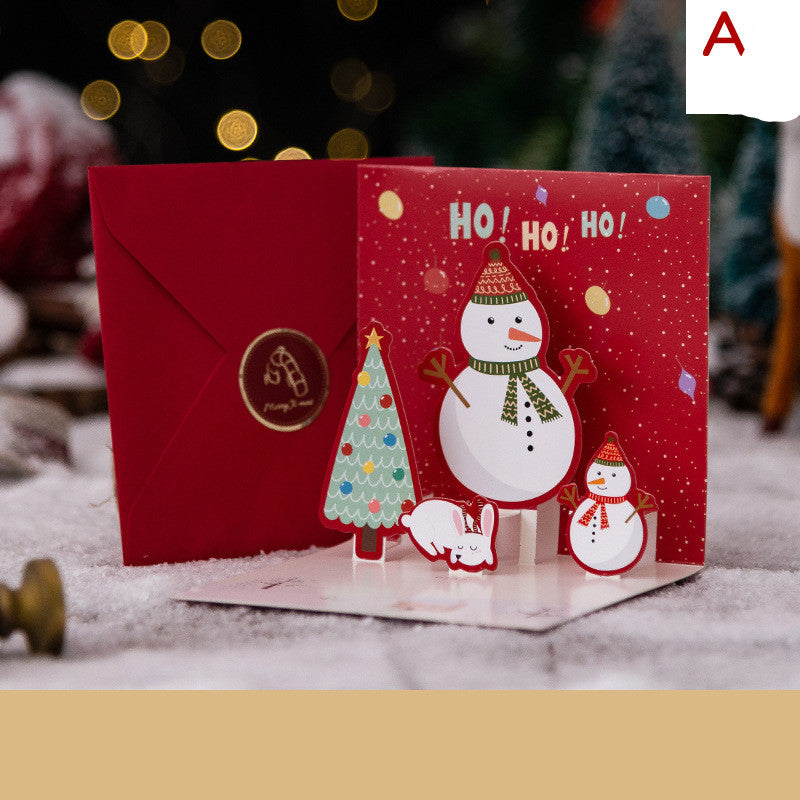 3D Three-dimensional Greeting Card Creative Christmas Eve