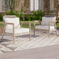 Set of 2 Outdoor Acacia Wood Patio Club Chairs with Waterproof Cushions