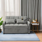 3 In 1 Convertible Sleeper Sofa Bed, Modern Fabric Futon Sofa Couch Pullout Bed, Adjustable Backrest With Three USB Ports, Two Side Pockets, Two Cup Holders And Swivel Phone Holder