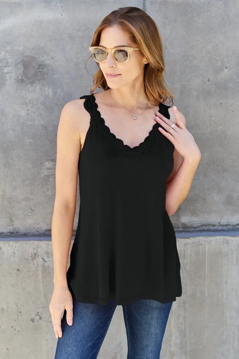 Accessories Trendsi Basic Bae Full Size Lace Detail V-Neck Cutout Cami