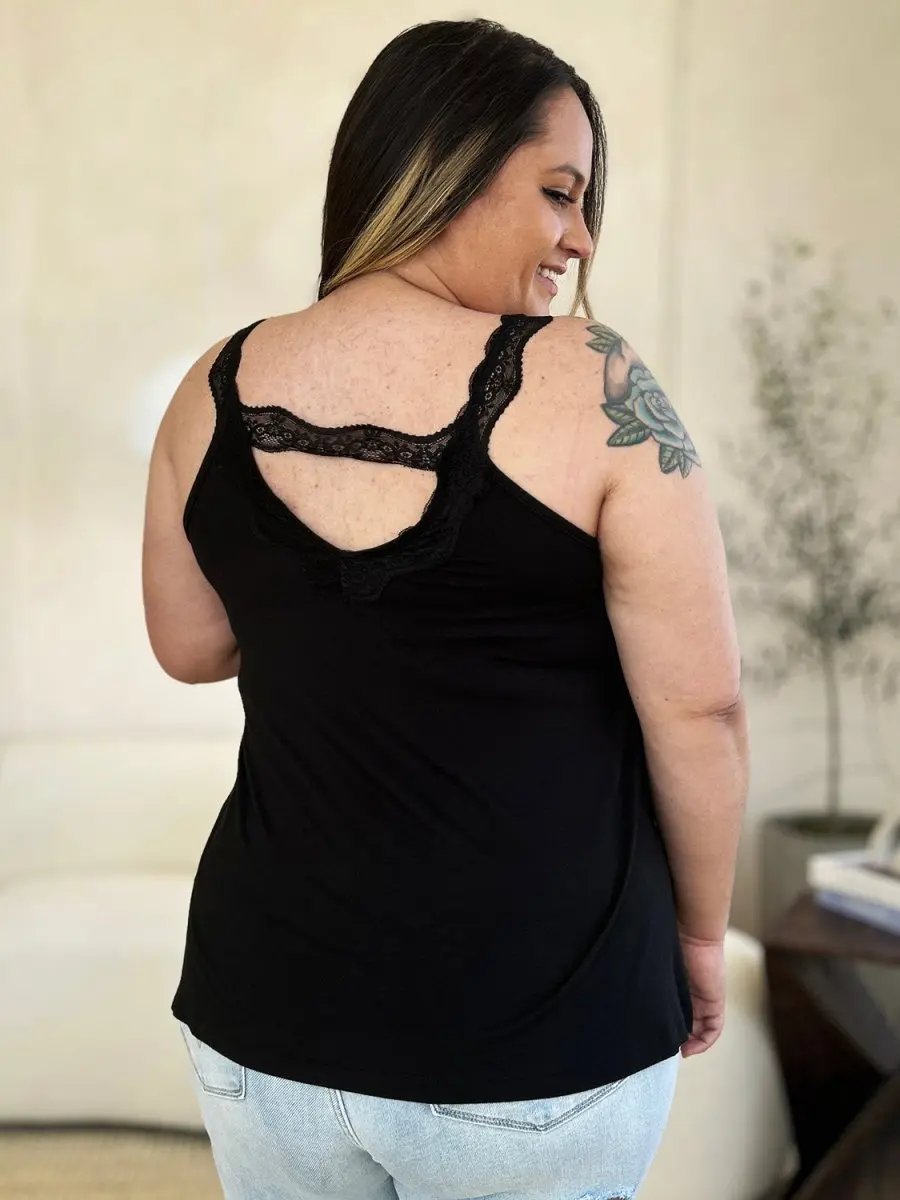Accessories Trendsi Basic Bae Full Size Lace Detail V-Neck Cutout Cami