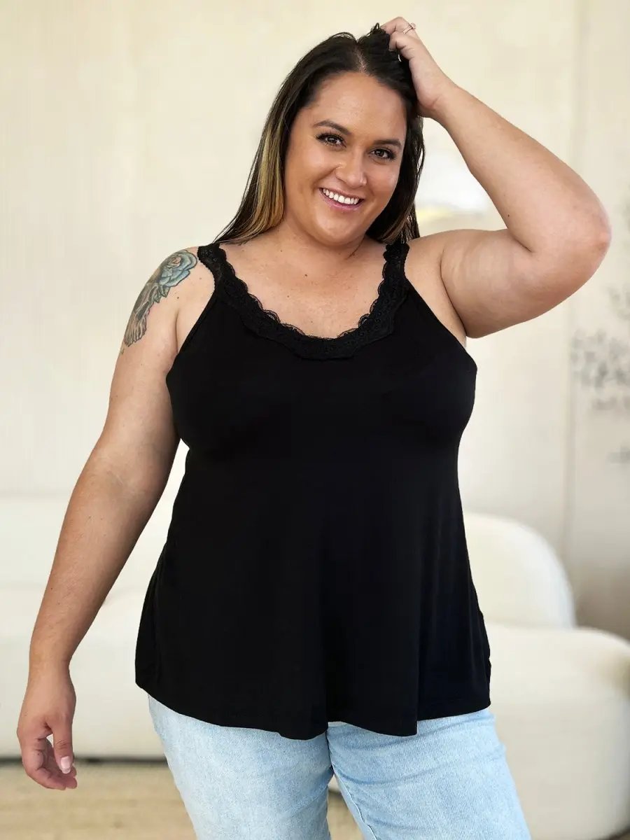 Accessories Trendsi Basic Bae Full Size Lace Detail V-Neck Cutout Cami