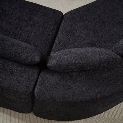 V-Shaped Modular Sofa Set in Chenille Fabric