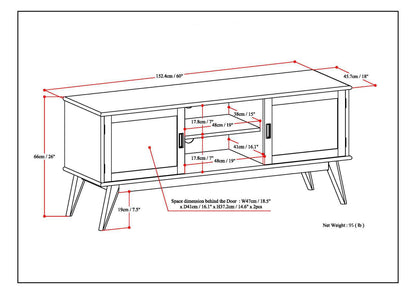 Draper - Handcrafted Mid Century Low TV Media Stand