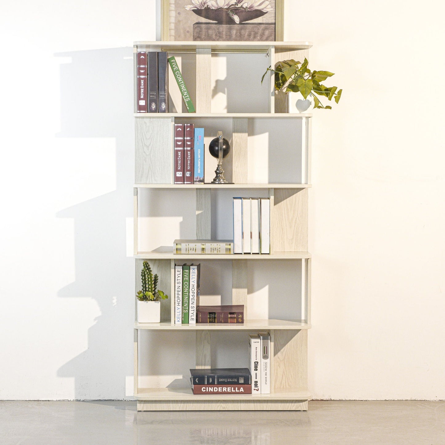 Modern 5 Tier Open Storage Bookcase