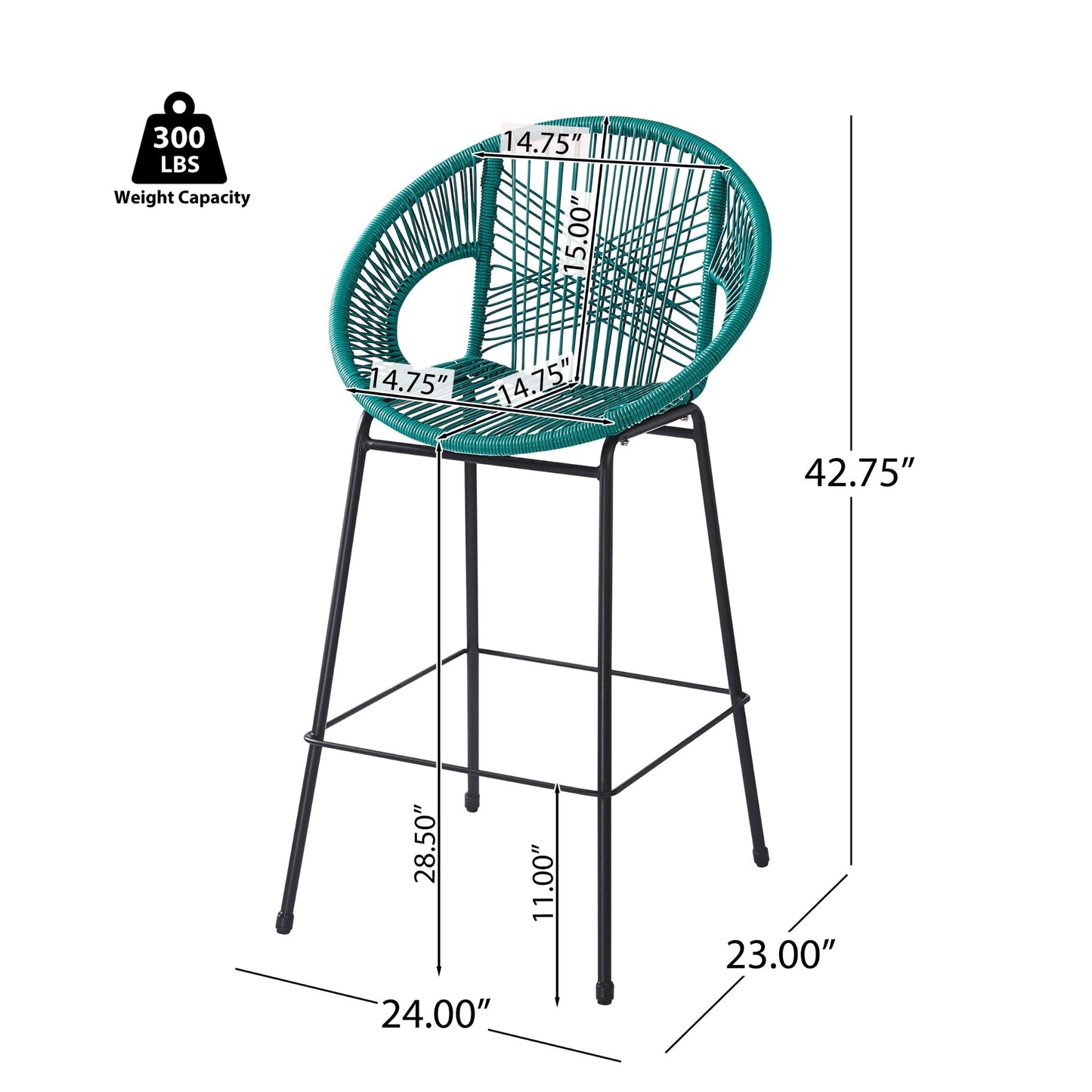 Ferrara Outdoor Patio Barstool (Set of 2)