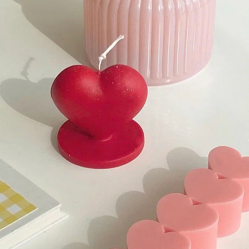 Love Aromatherapy Candle Mold Korea New Heart Shaped Valentine's Day Gifts Epoxy Silicone Mold