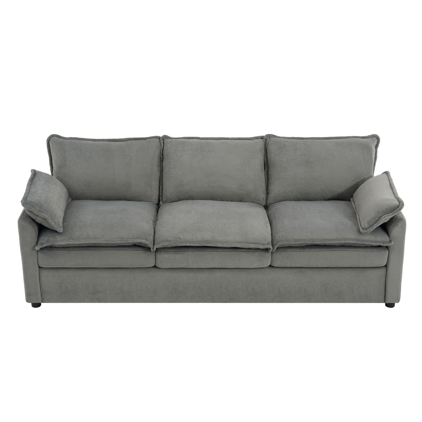 Modern 3 Seater Sofa With Side Storage Pockets For Living Room