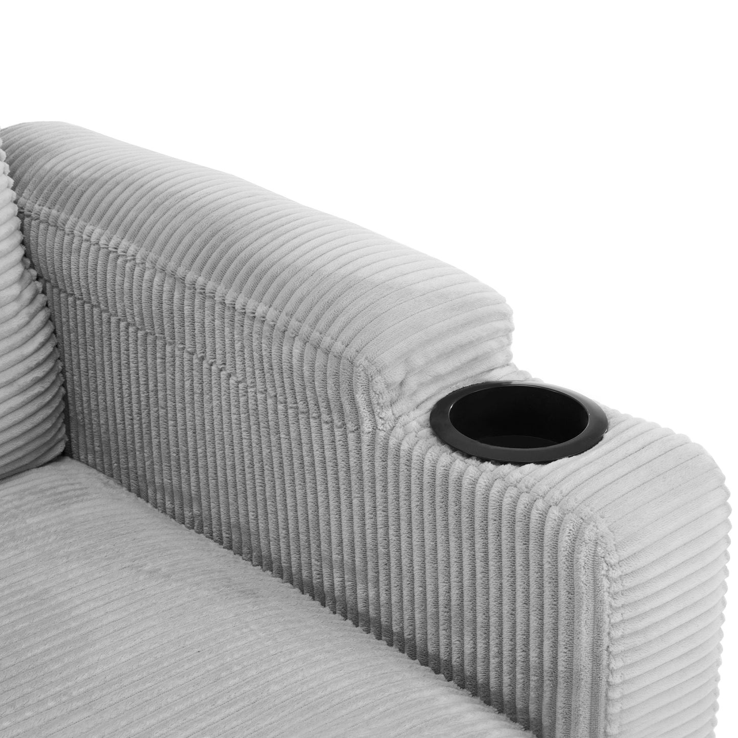 Sleeper Sofa Loveseat Sofa With Full Size Mattress, 2 USB Ports, 2 Cup Holders, 2 Side Pockets And Phone Holder