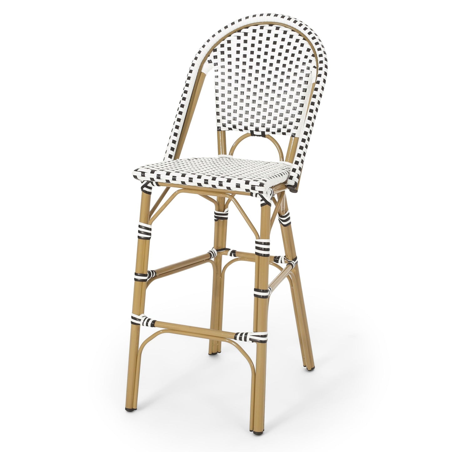 Outdoor PE Rattan French Barstool Set