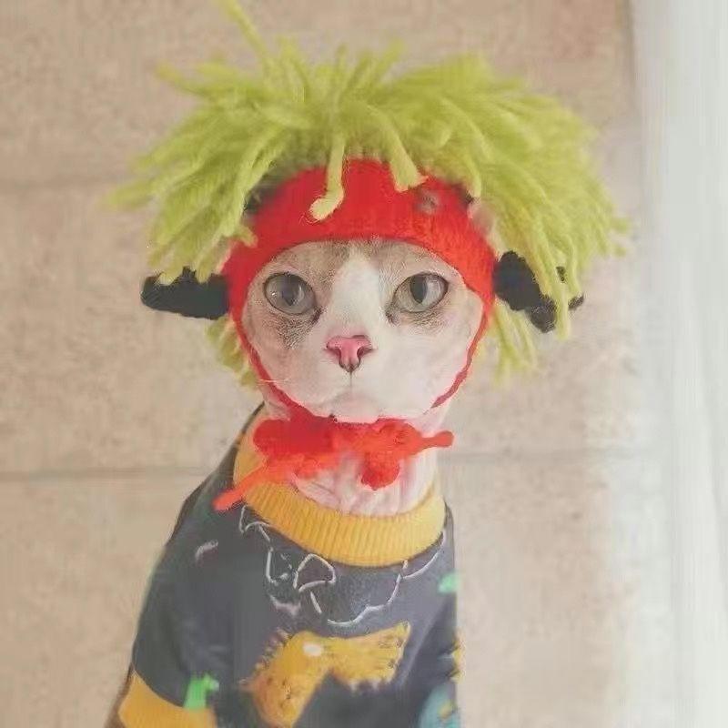Pet Hat Dog And Pet Headwear Cute 3D Knitted Wool Bonnet Finished Cat Item