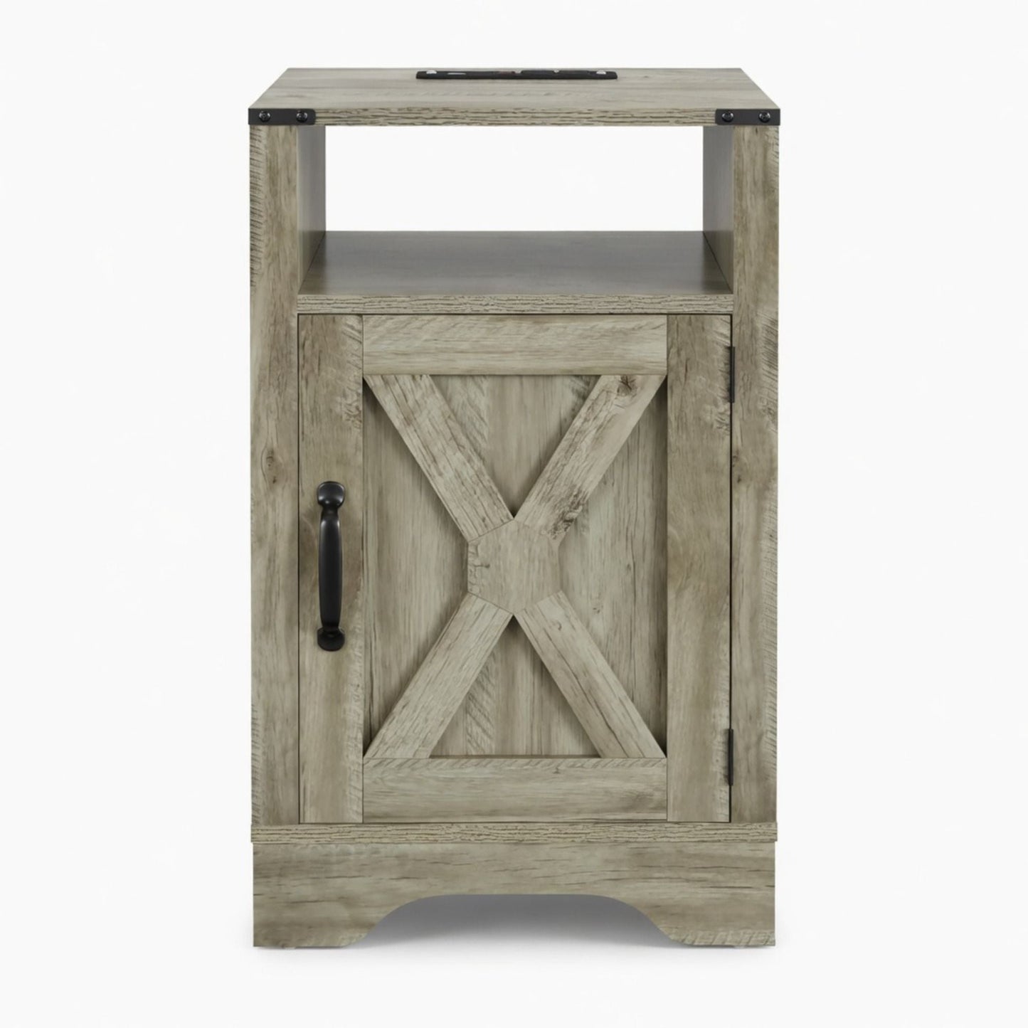 Farmhouse Nightstand, Charging Station & Storage