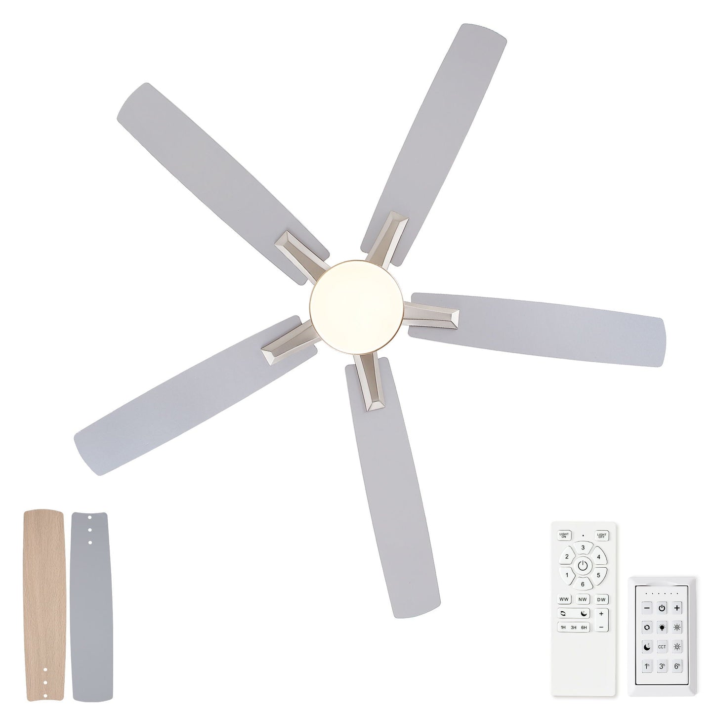 Mordern Flush Mount Ceiling Fan With Light And Remote Control