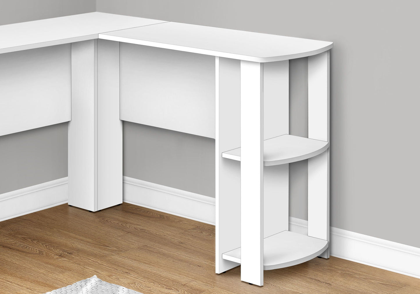 L-Shaped Corner Computer Desk with Storage Shelves
