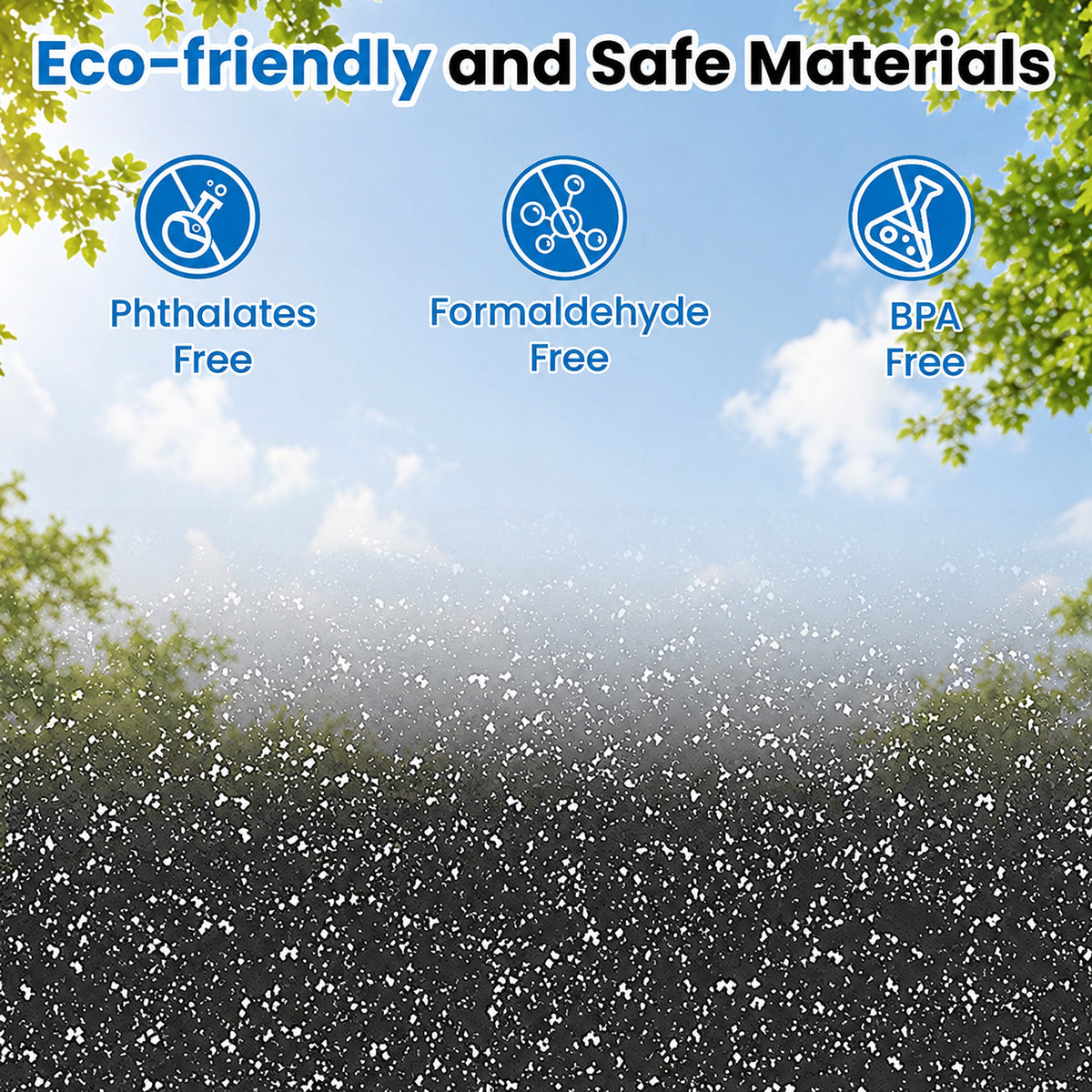 0.79 Inch Thick Gym Floor Mats with Interlocking Design - Black