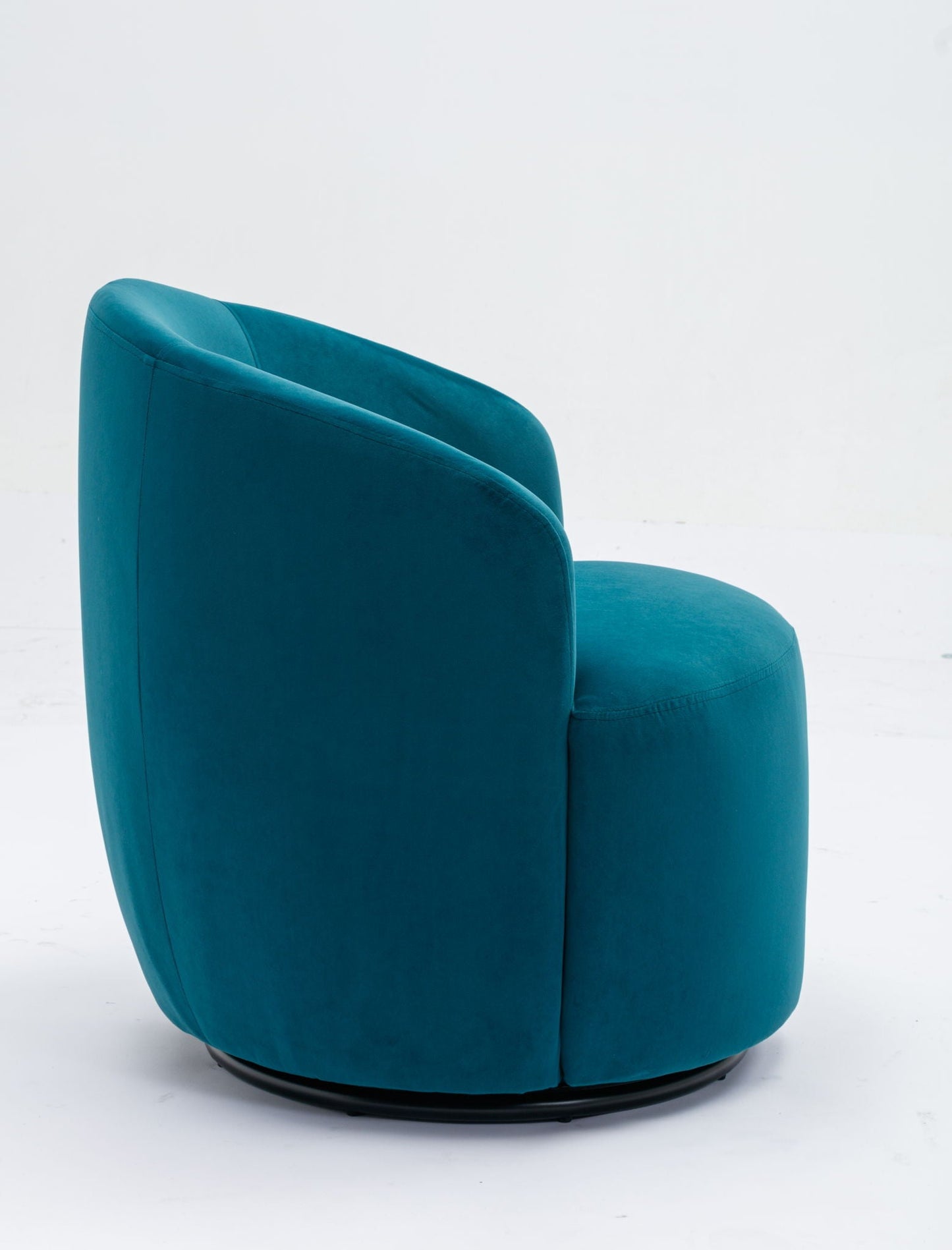 Swivel Accent Armchair Barrel Chair With Powder Coating Metal Ring