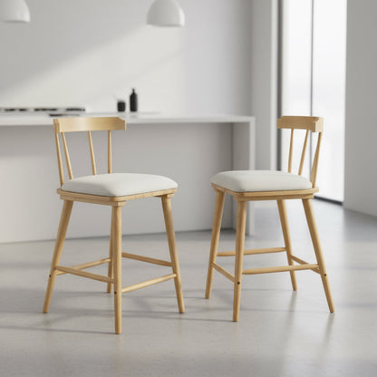 Olivia Indoor Wooden Upholstered Counter Stool