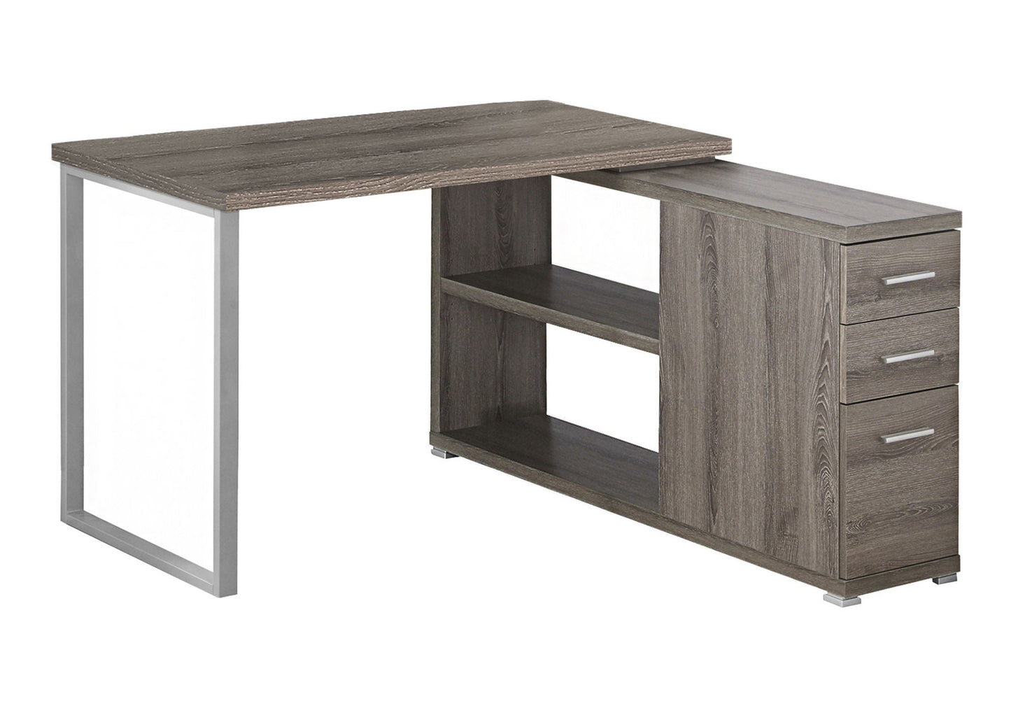 L-Shape Computer Desk with Storage Drawers