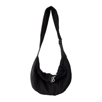 Nylon shoulder shoulder crescent bag, hobo bag for women, French women shoulder bag, crossbody bag lightweight