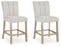 Larawyn - Upholstered Barstool (Set of 2) - Bisque