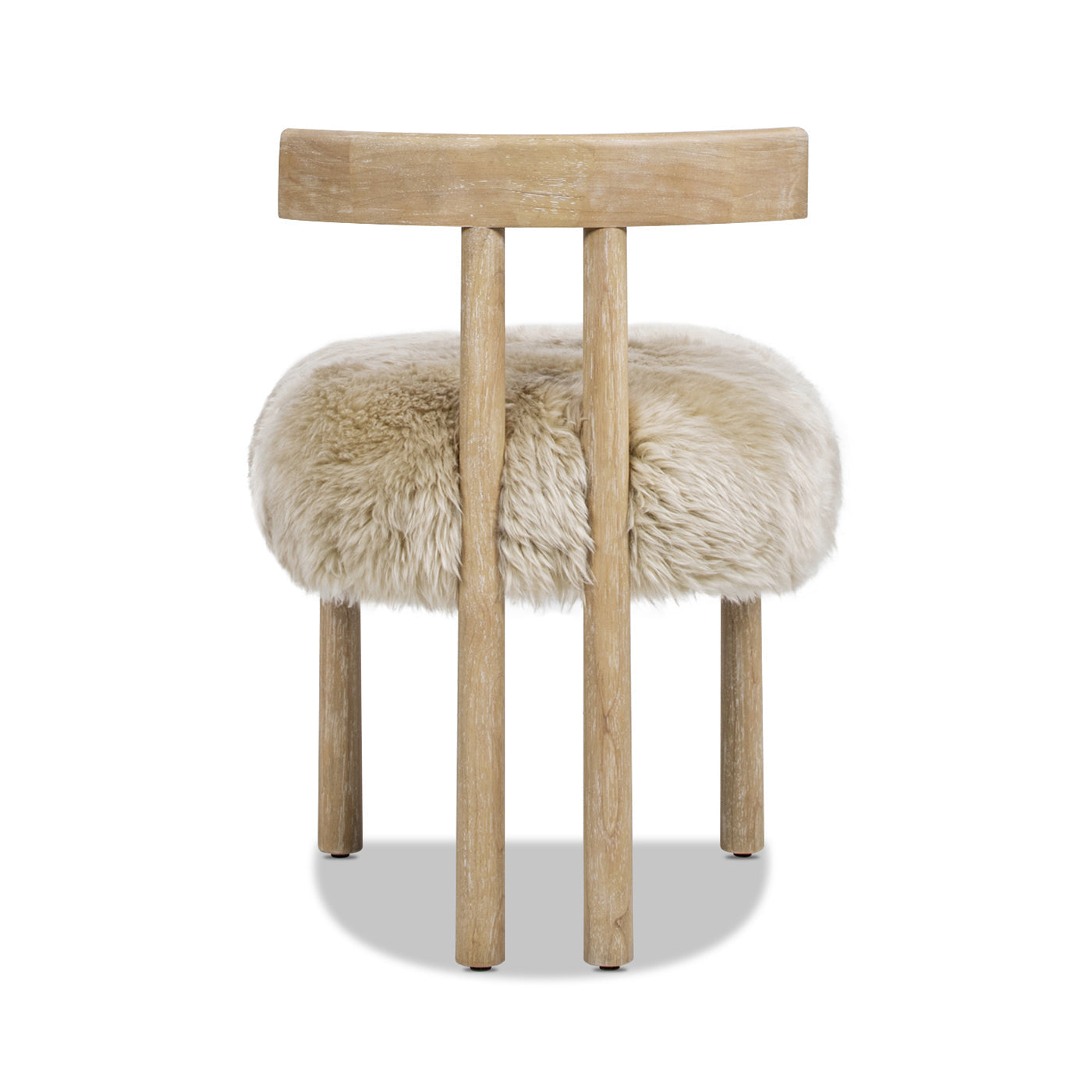 Arden 19.5" Genuine Sheepskin Fur Split Back Dining Chair