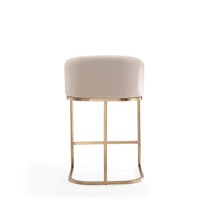 Mid-Century Modern Stool With Steel Base