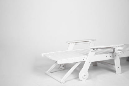 Lounge Chair Outdoor with Wood Texture, HDPE, Adjustable Backrest