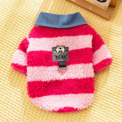 Leash Hole And Collar Winter Thick Warm Cozy Sweater For Small Medium Breeds, For Teddy Dachshunds Yorkies Cats