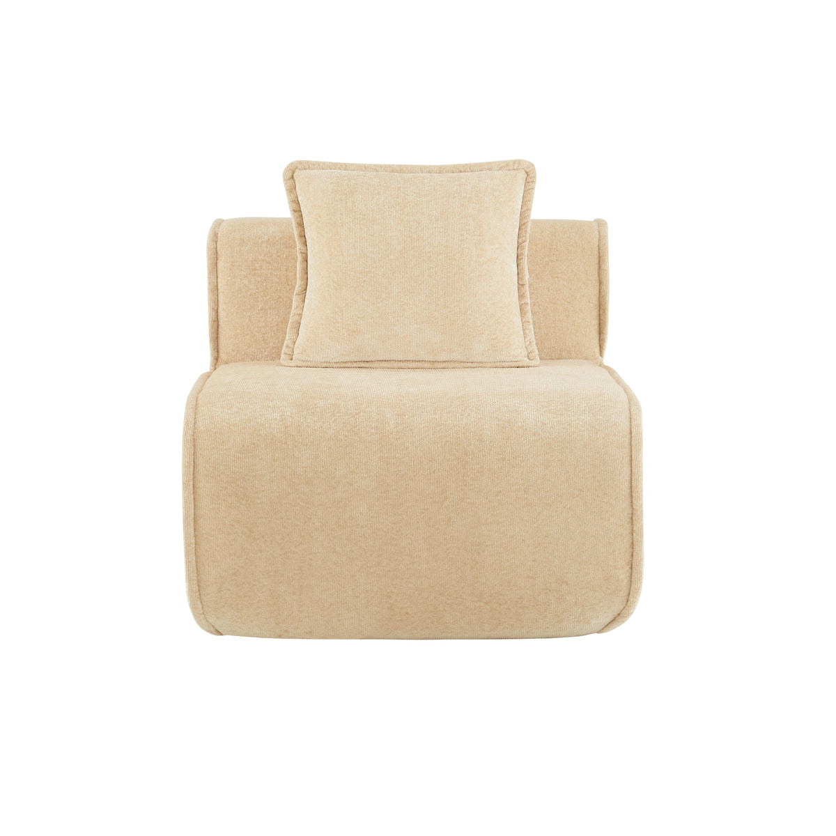 Armless Sofa Velvet-Light Camel