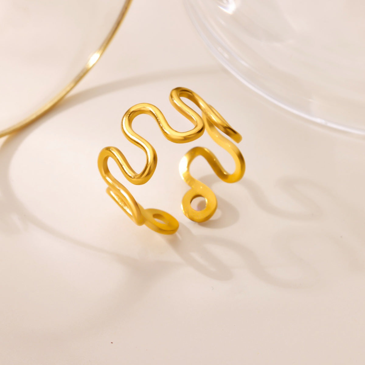 Creative Alien Big Wave Open Ring For Women