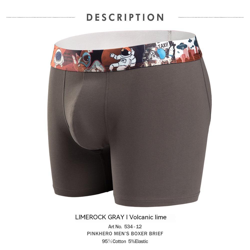 RED Cotton  SPACE ALIENS | Men's Cotton Stretch Cartoon Print Breathable Underwear