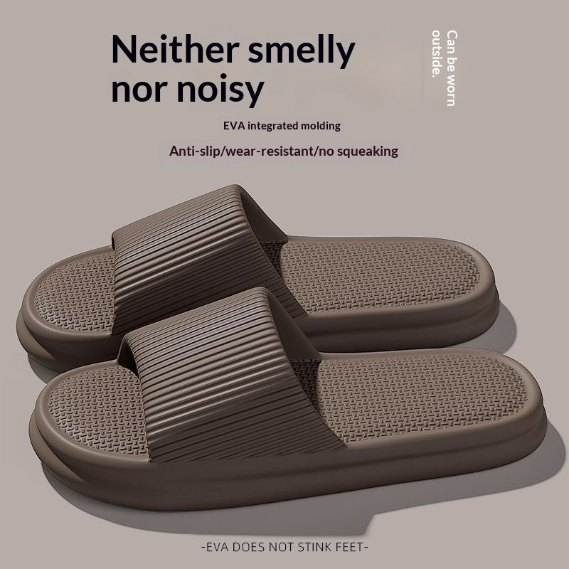 Minimalist Home-use Bathroom Slippers With A Plush Cushioned Feel For Men