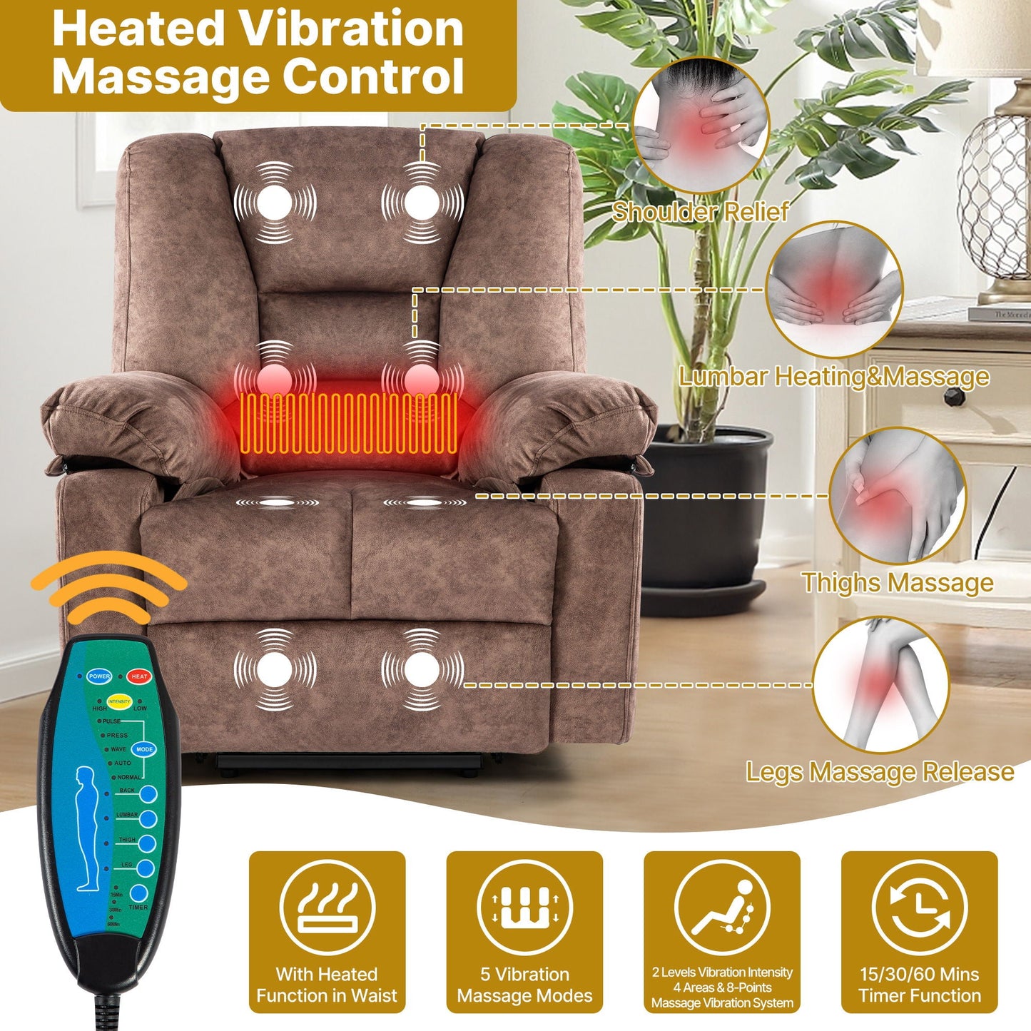 Power Lift Recliner Chair Sofa With Massage